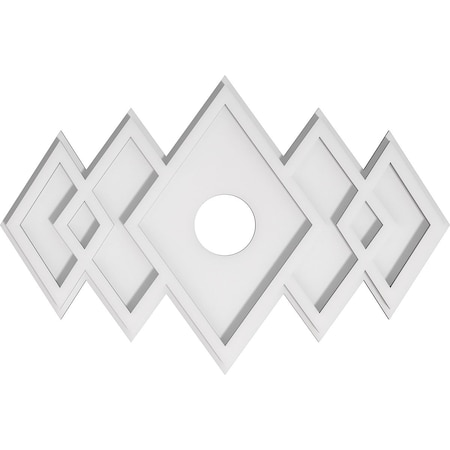 Ekena Millwork Zoe Architectural Grade PVC Ceiling Medallion, 22"W x 14 5/8"H x 3"ID x 6 3/4"C x 1"P, One-Piece CMP22X14ZE-03000